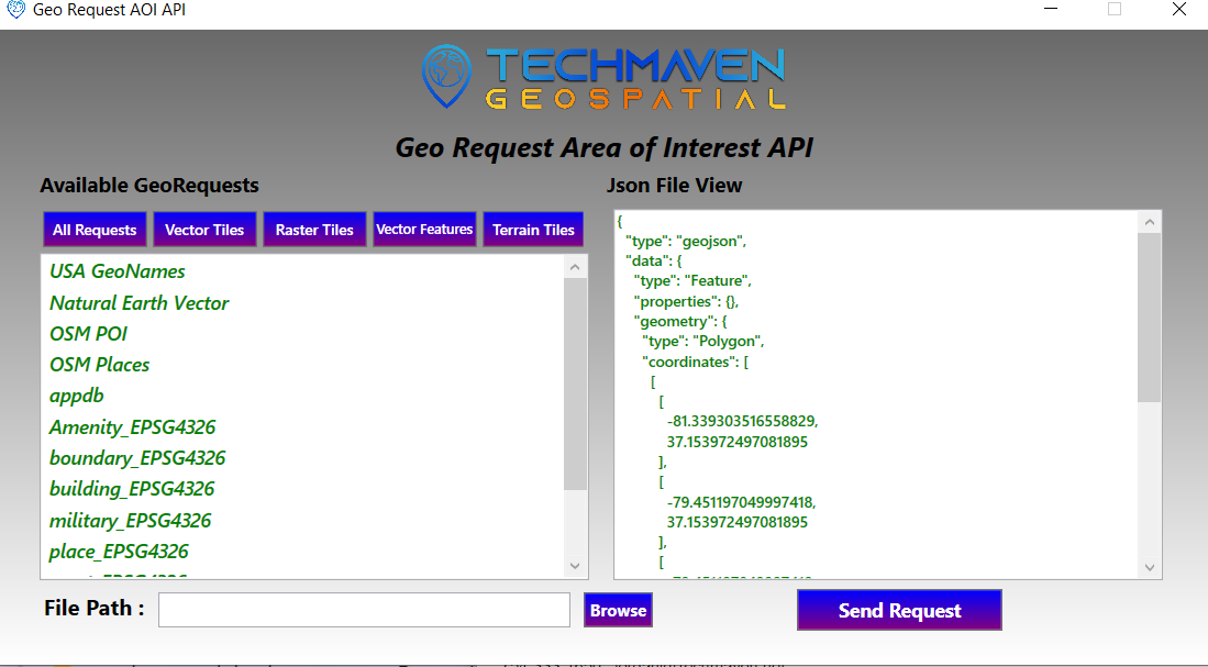 GeoRequest Area of Interest API